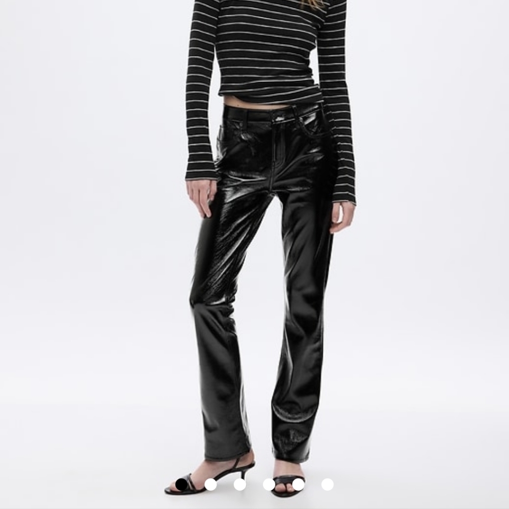 NWT Mid-rise vegan patent leather boot pants